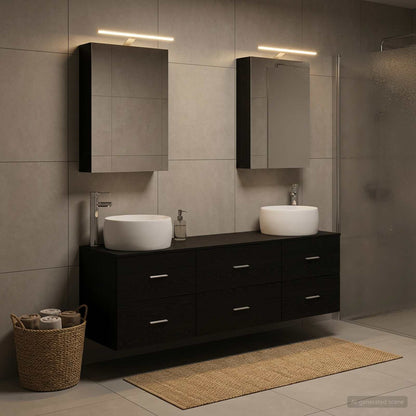 vidaXL Bathroom Furniture Set 5 pcs Black Oak