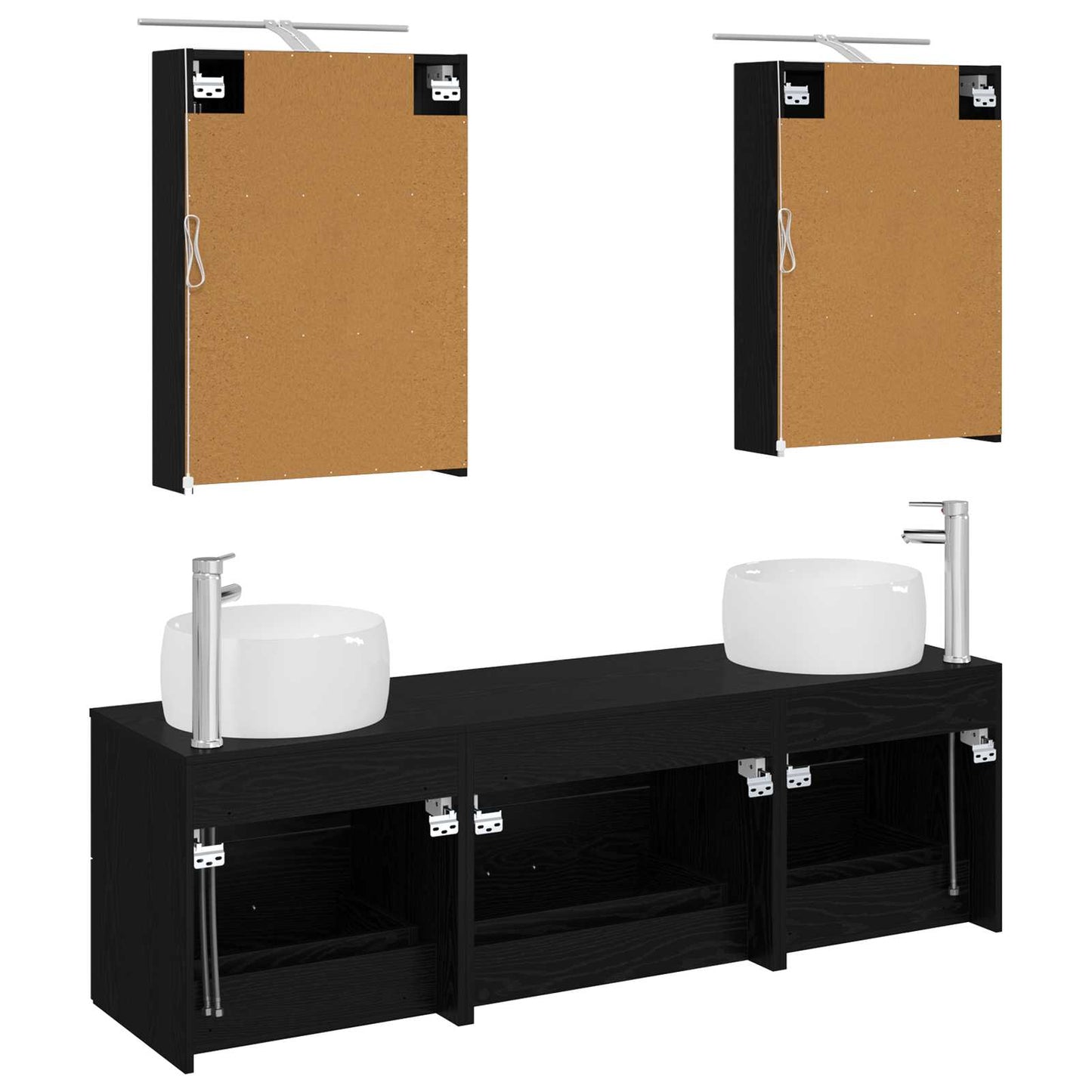 vidaXL Bathroom Furniture Set 5 pcs Black Oak