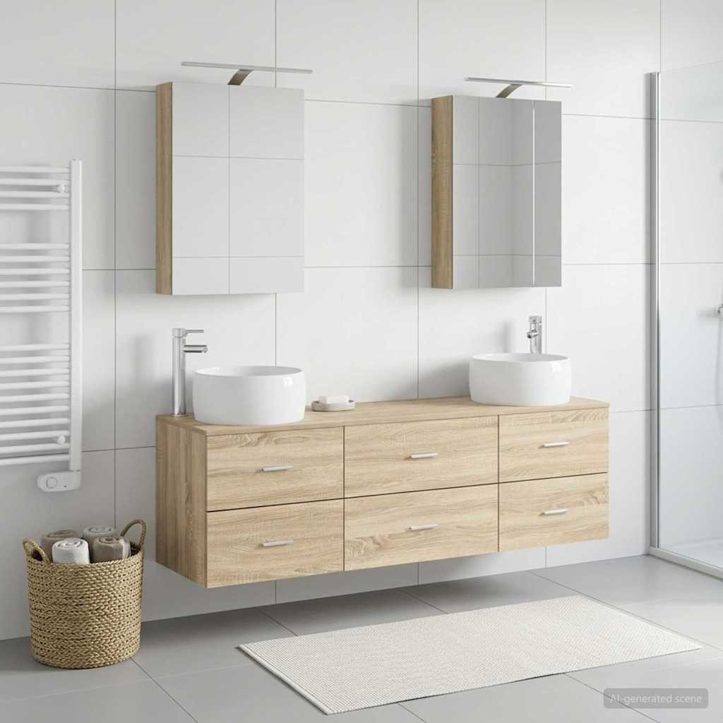 vidaXL Bathroom Furniture Set 5 pcs Sonoma Oak
