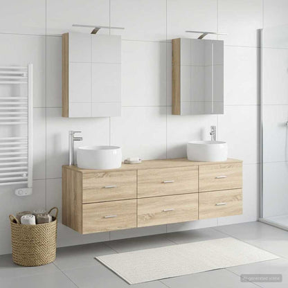 vidaXL Bathroom Furniture Set 5 pcs Sonoma Oak