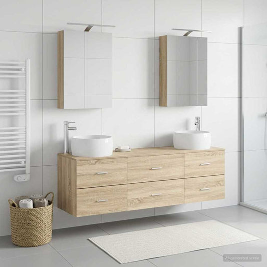 vidaXL Bathroom Furniture Set 5 pcs Sonoma Oak