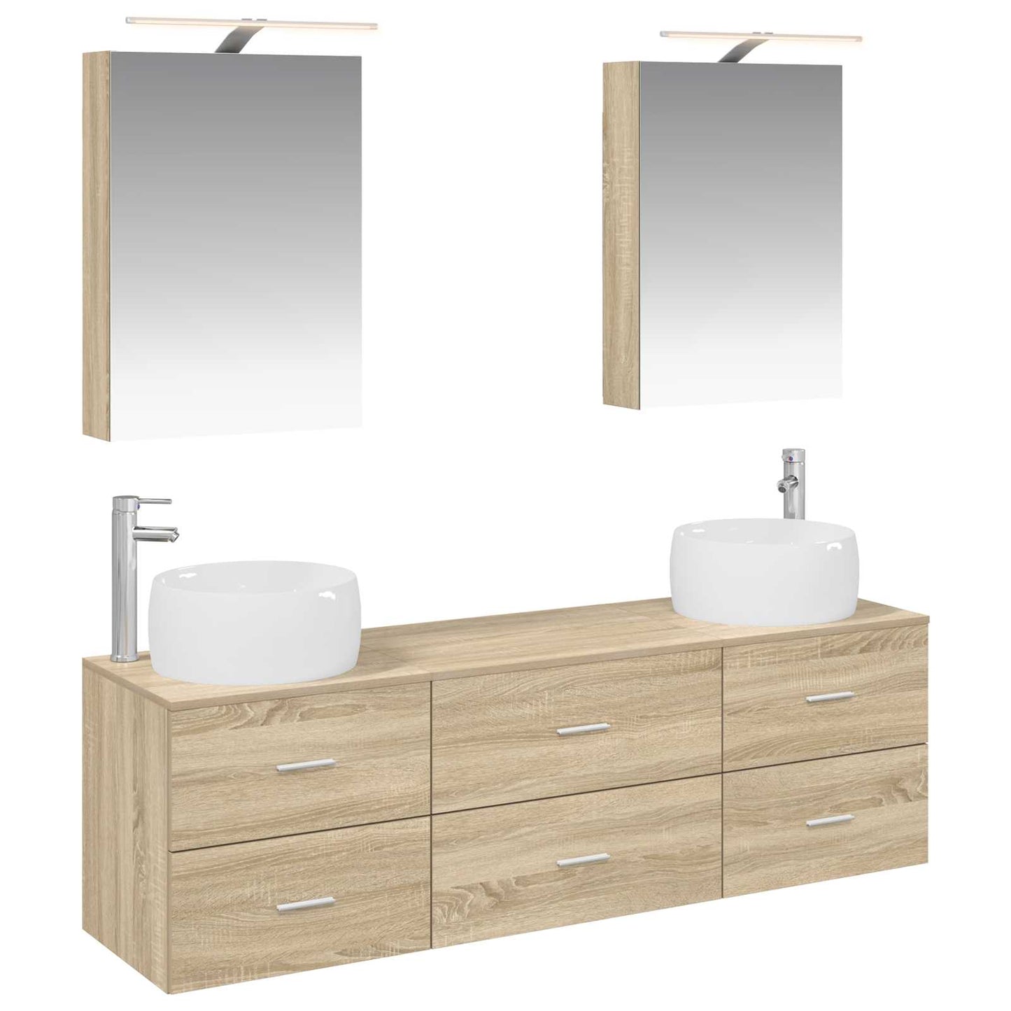 vidaXL Bathroom Furniture Set 5 pcs Sonoma Oak