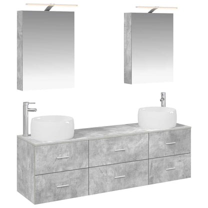 vidaXL Bathroom Furniture Set 5 pcs Concrete Grey