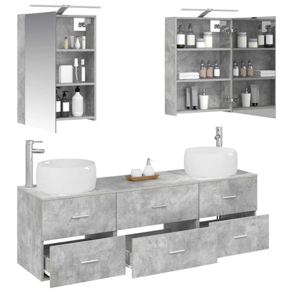 vidaXL Bathroom Furniture Set 5 pcs Concrete Grey