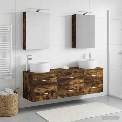 vidaXL Bathroom Furniture Set 5 pcs Smoked Oak