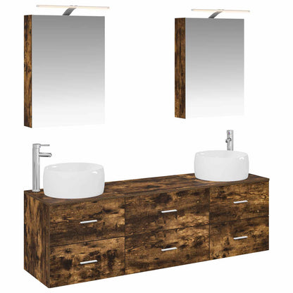 vidaXL Bathroom Furniture Set 5 pcs Smoked Oak