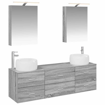 vidaXL Bathroom Furniture Set 5 pcs Grey Sonoma