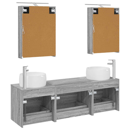 vidaXL Bathroom Furniture Set 5 pcs Grey Sonoma