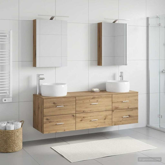 vidaXL Bathroom Furniture Set 5 pcs Artisan Oak