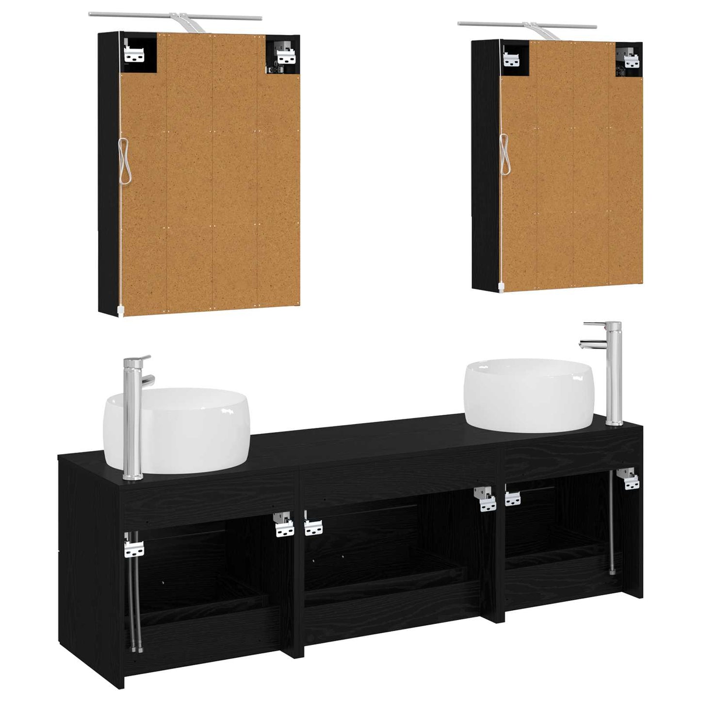 vidaXL Bathroom Furniture Set 5 pcs Black Oak