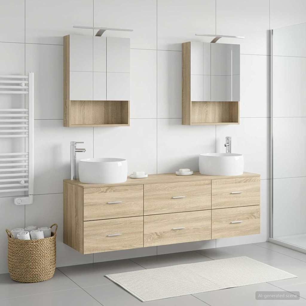 vidaXL Bathroom Furniture Set 5 pcs Sonoma Oak