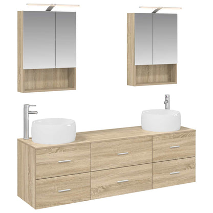 vidaXL Bathroom Furniture Set 5 pcs Sonoma Oak