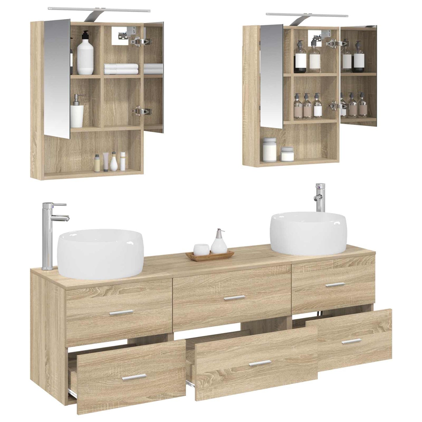 vidaXL Bathroom Furniture Set 5 pcs Sonoma Oak