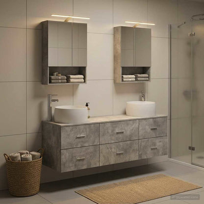 vidaXL Bathroom Furniture Set 5 pcs Concrete Grey