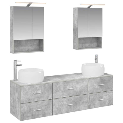 vidaXL Bathroom Furniture Set 5 pcs Concrete Grey