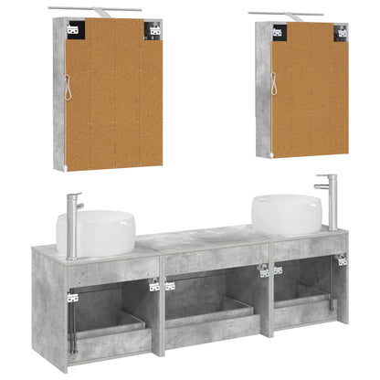vidaXL Bathroom Furniture Set 5 pcs Concrete Grey