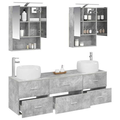 vidaXL Bathroom Furniture Set 5 pcs Concrete Grey