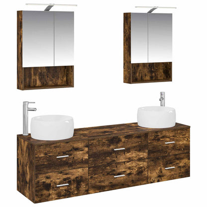 vidaXL Bathroom Furniture Set 5 pcs Smoked Oak