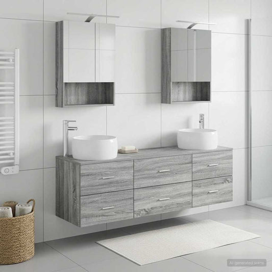 vidaXL Bathroom Furniture Set 5 pcs Grey Sonoma