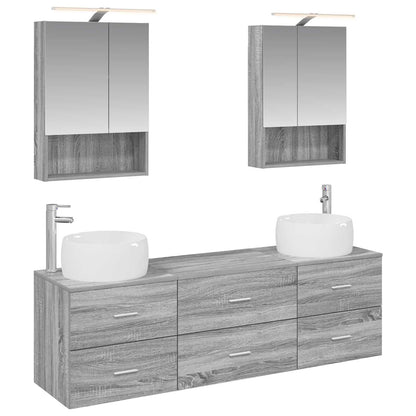 vidaXL Bathroom Furniture Set 5 pcs Grey Sonoma