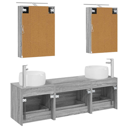 vidaXL Bathroom Furniture Set 5 pcs Grey Sonoma