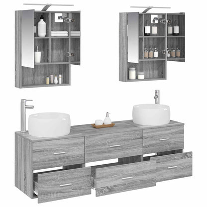 vidaXL Bathroom Furniture Set 5 pcs Grey Sonoma