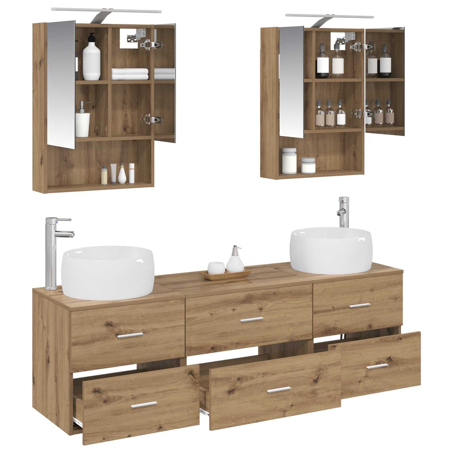 vidaXL Bathroom Furniture Set 5 pcs Artisan Oak