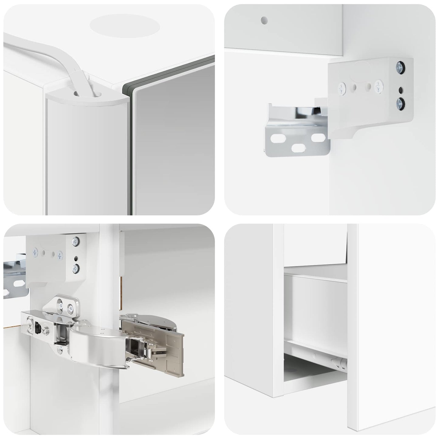 vidaXL Bathroom Furniture Set 5 pcs White Engineered Wood and Glass