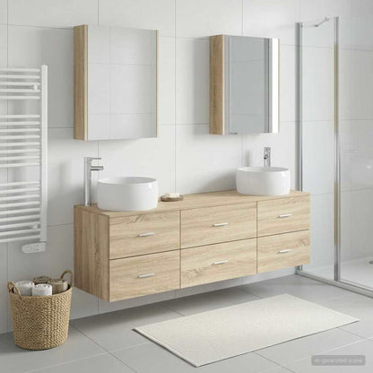 vidaXL Bathroom Furniture Set 5 pcs Sonoma Oak