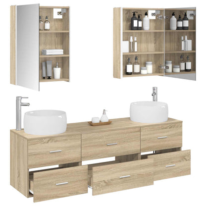 vidaXL Bathroom Furniture Set 5 pcs Sonoma Oak