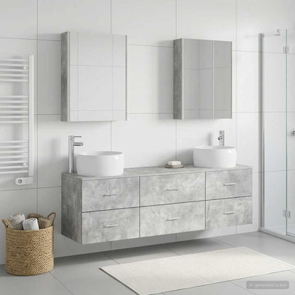 vidaXL Bathroom Furniture Set 5 pcs Concrete Grey