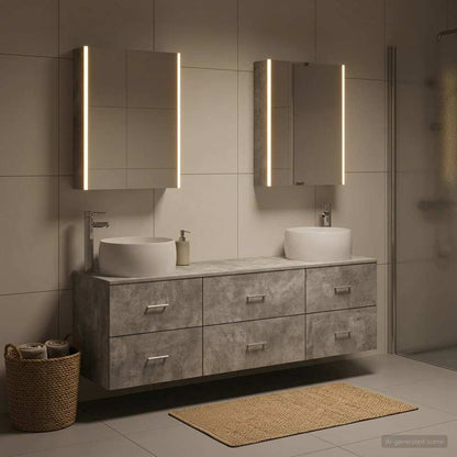 vidaXL Bathroom Furniture Set 5 pcs Concrete Grey