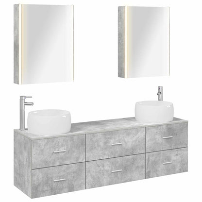 vidaXL Bathroom Furniture Set 5 pcs Concrete Grey