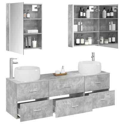 vidaXL Bathroom Furniture Set 5 pcs Concrete Grey