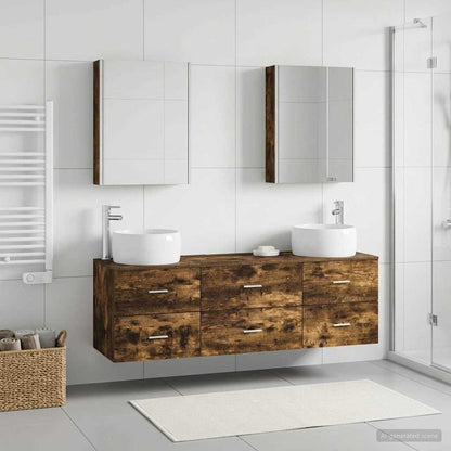vidaXL Bathroom Furniture Set 5 pcs Smoked Oak