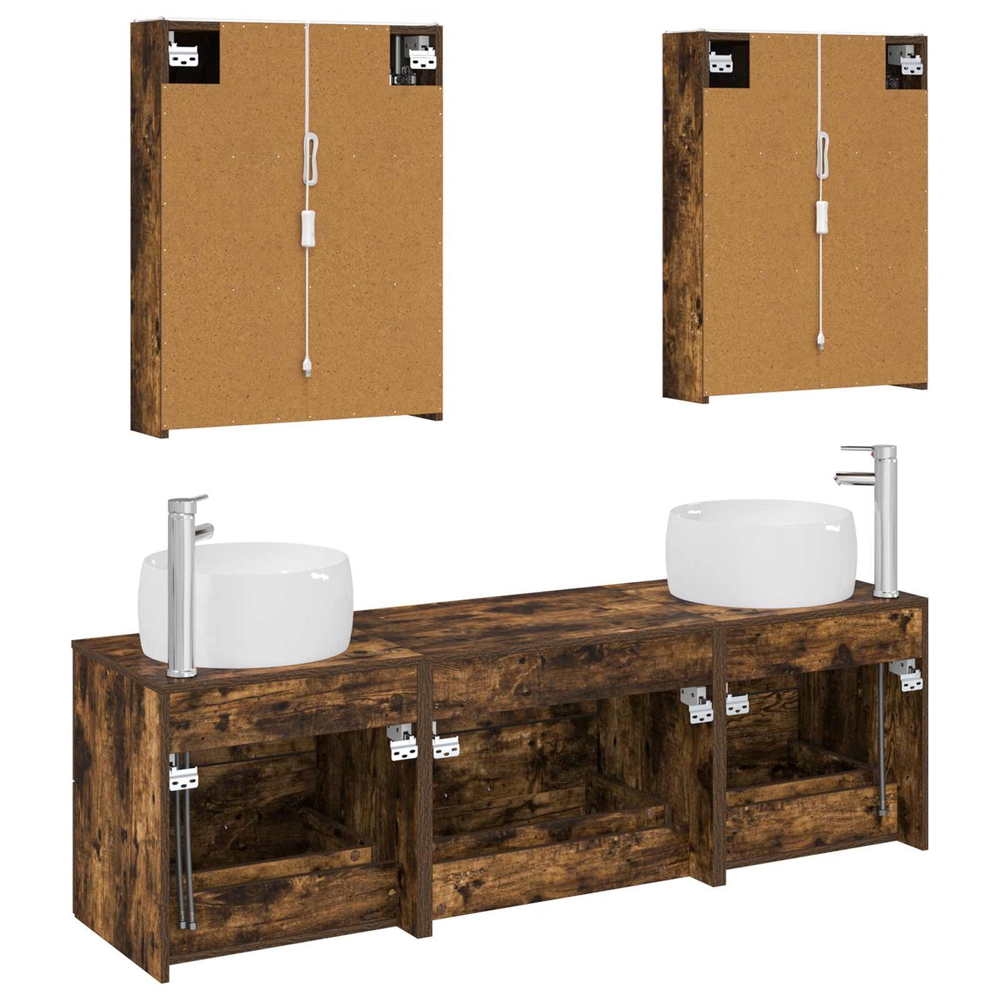 vidaXL Bathroom Furniture Set 5 pcs Smoked Oak