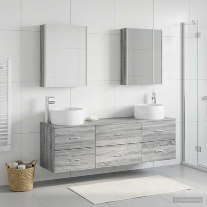 vidaXL Bathroom Furniture Set 5 pcs Grey Sonoma