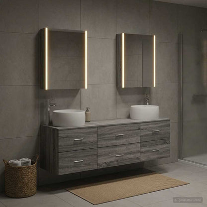 vidaXL Bathroom Furniture Set 5 pcs Grey Sonoma
