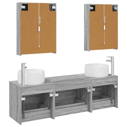 vidaXL Bathroom Furniture Set 5 pcs Grey Sonoma