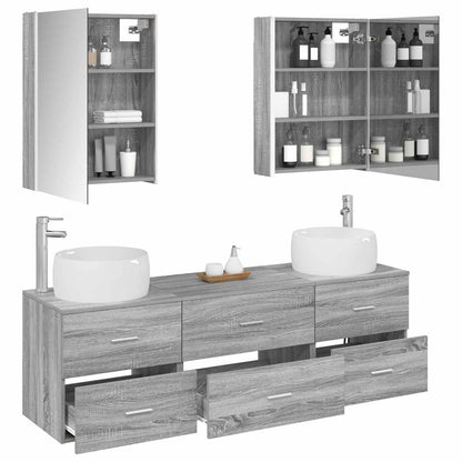 vidaXL Bathroom Furniture Set 5 pcs Grey Sonoma