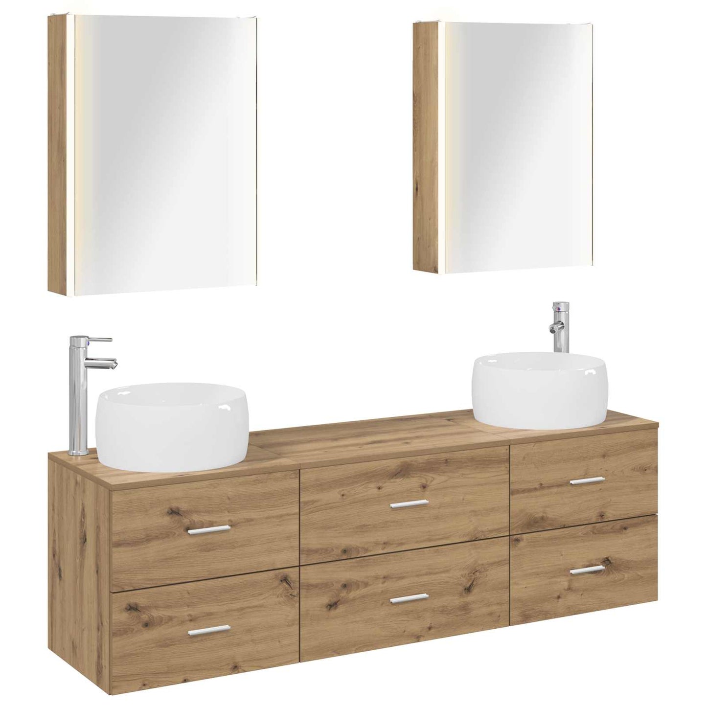 vidaXL Bathroom Furniture Set 5 pcs Artisan Oak
