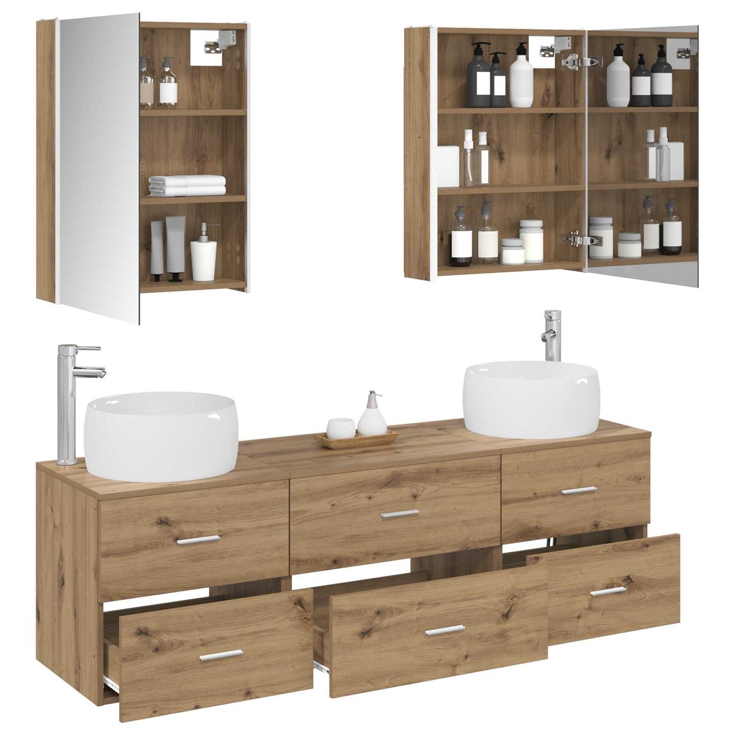 vidaXL Bathroom Furniture Set 5 pcs Artisan Oak