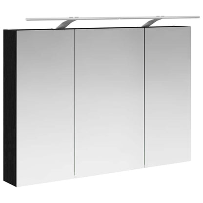 vidaXL Bathroom Furniture Set 4 pcs Black Oak