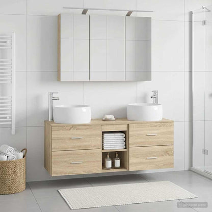 vidaXL Bathroom Furniture Set 4 pcs Sonoma Oak
