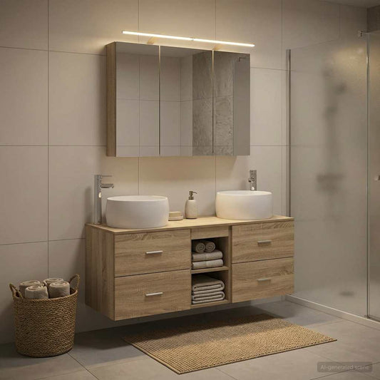 vidaXL Bathroom Furniture Set 4 pcs Sonoma Oak