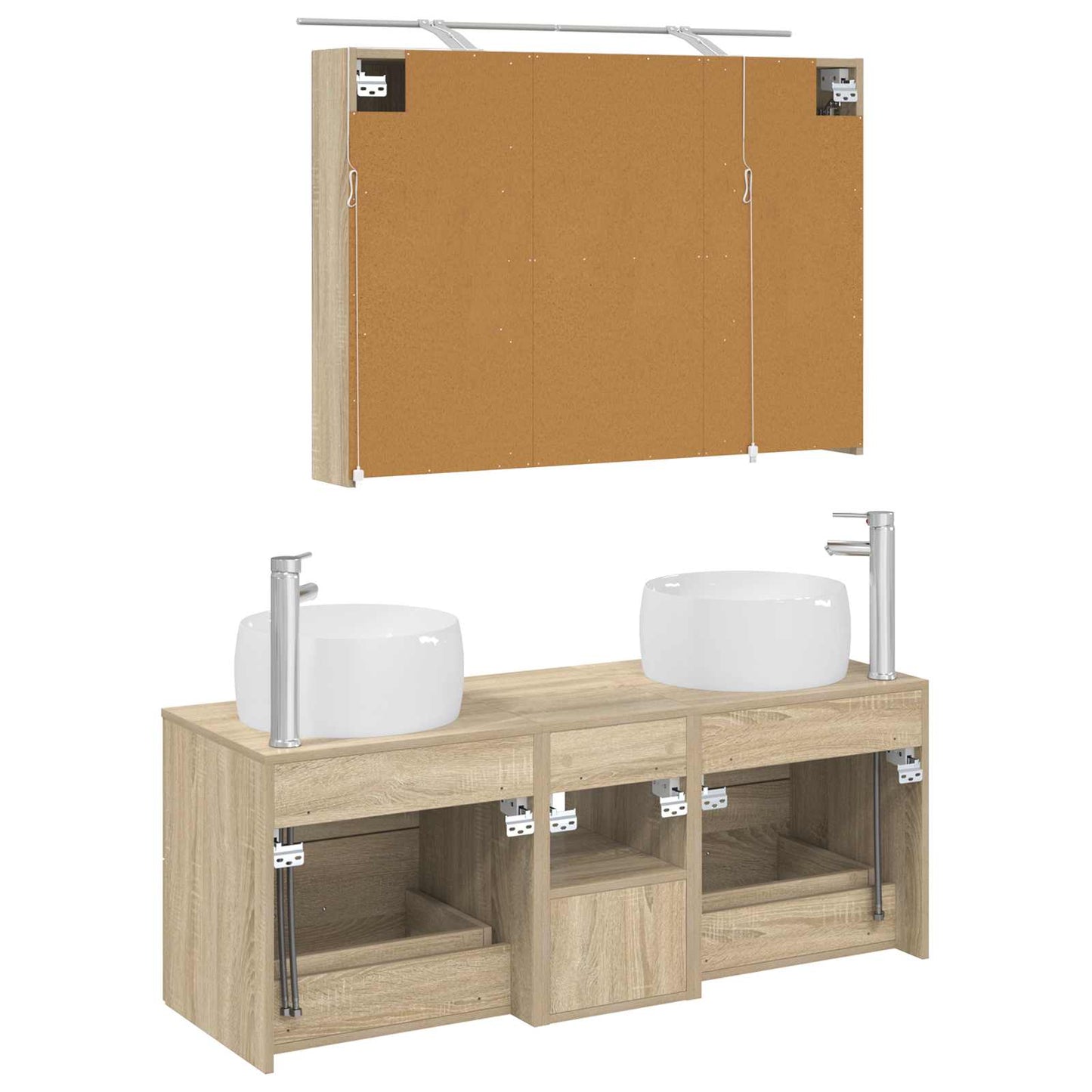 vidaXL Bathroom Furniture Set 4 pcs Sonoma Oak