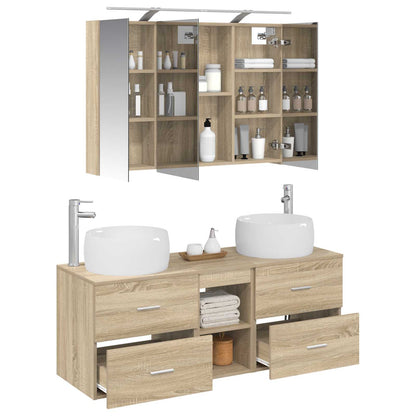 vidaXL Bathroom Furniture Set 4 pcs Sonoma Oak