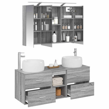 vidaXL Bathroom Furniture Set 4 pcs Grey Sonoma