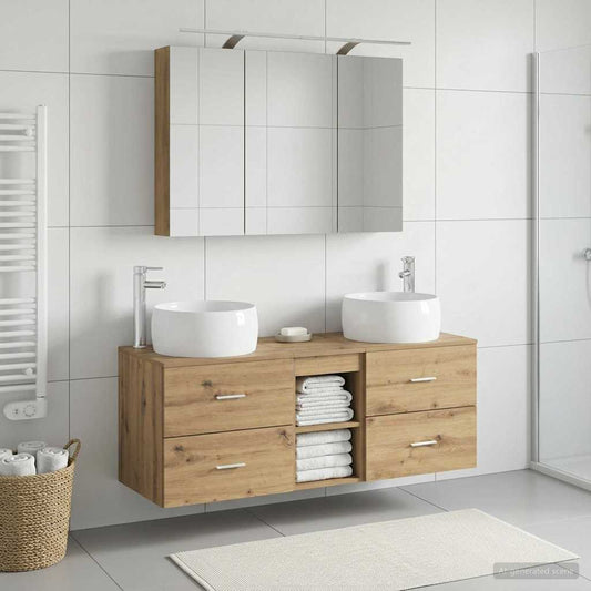 vidaXL Bathroom Furniture Set 4 pcs Artisan Oak