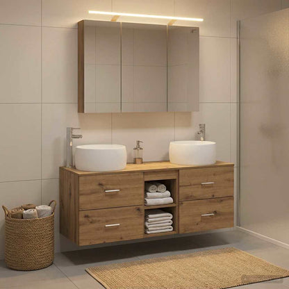 vidaXL Bathroom Furniture Set 4 pcs Artisan Oak
